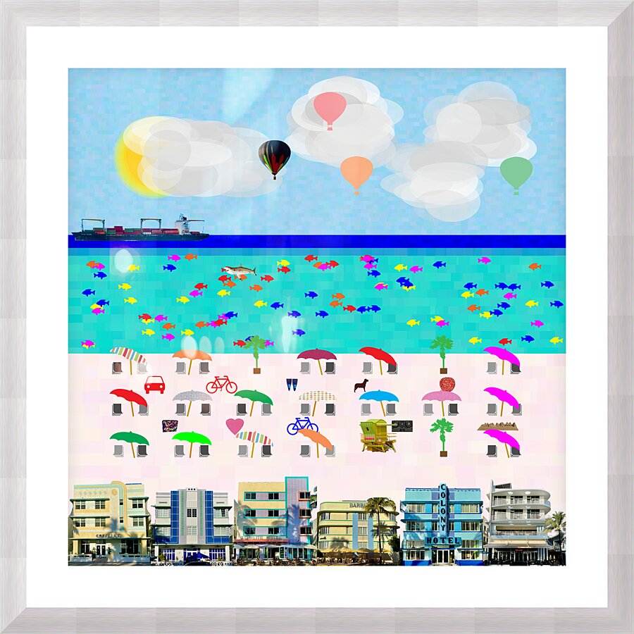 Deco Beach 3 Picture Frame print