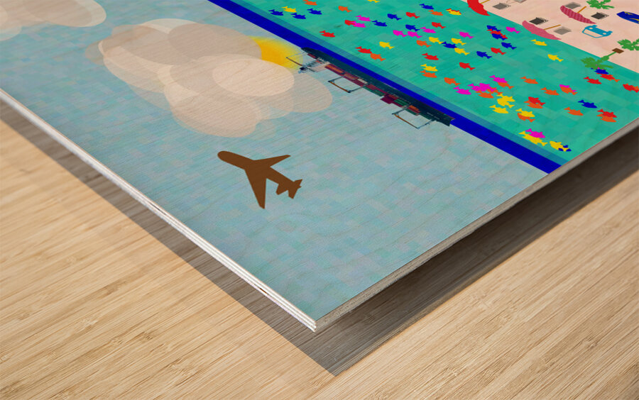 Deco Beach 1 Wood print