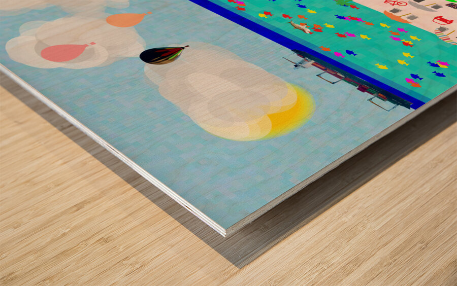 Deco Beach 3 Wood print