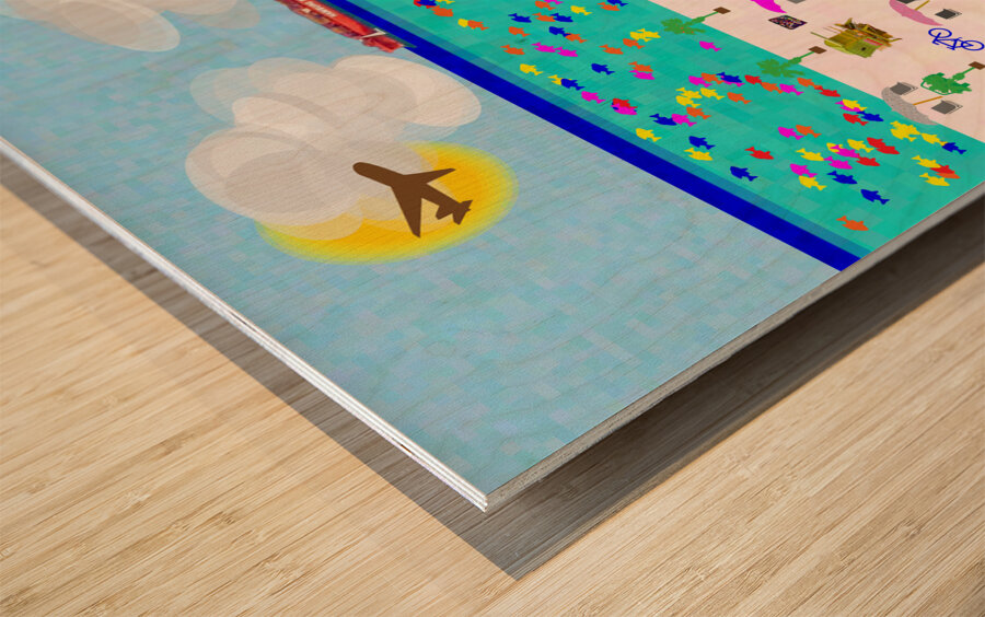 Deco Beach 4 Wood print